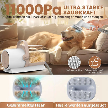 AIRROBO PG50 Dog Grooming Kit, 5 in 1 Dog Grooming Vacuum , 2.5L Dust, 11000Pa, Super Suction for Pet Hair, Low noise
