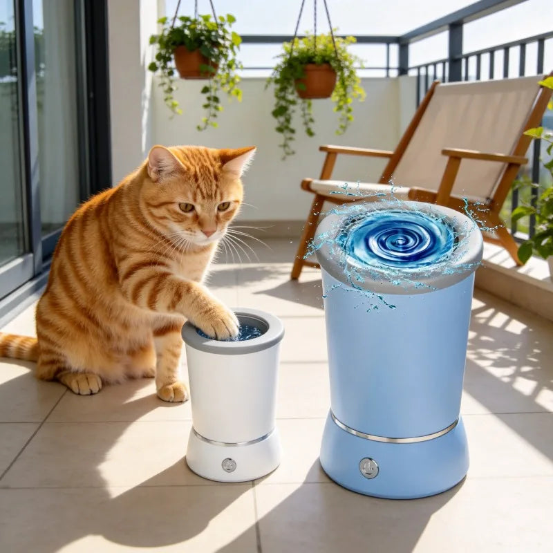 Paw Cleaner Massager Automatic Cleaner Portable Dog Paw Washer Electric Massager USB Rechargeable for Small To Medium Dogs Cats