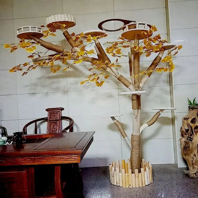 Nature Tree Cat Climbing Small Family Large Tree Cat Climbing Pet Tree House Indoor Habitat Pet Training Supplies Best GIft