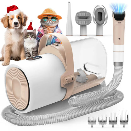 AIRROBO PG50 Dog Grooming Kit, 5 in 1 Dog Grooming Vacuum , 2.5L Dust, 11000Pa, Super Suction for Pet Hair, Low noise