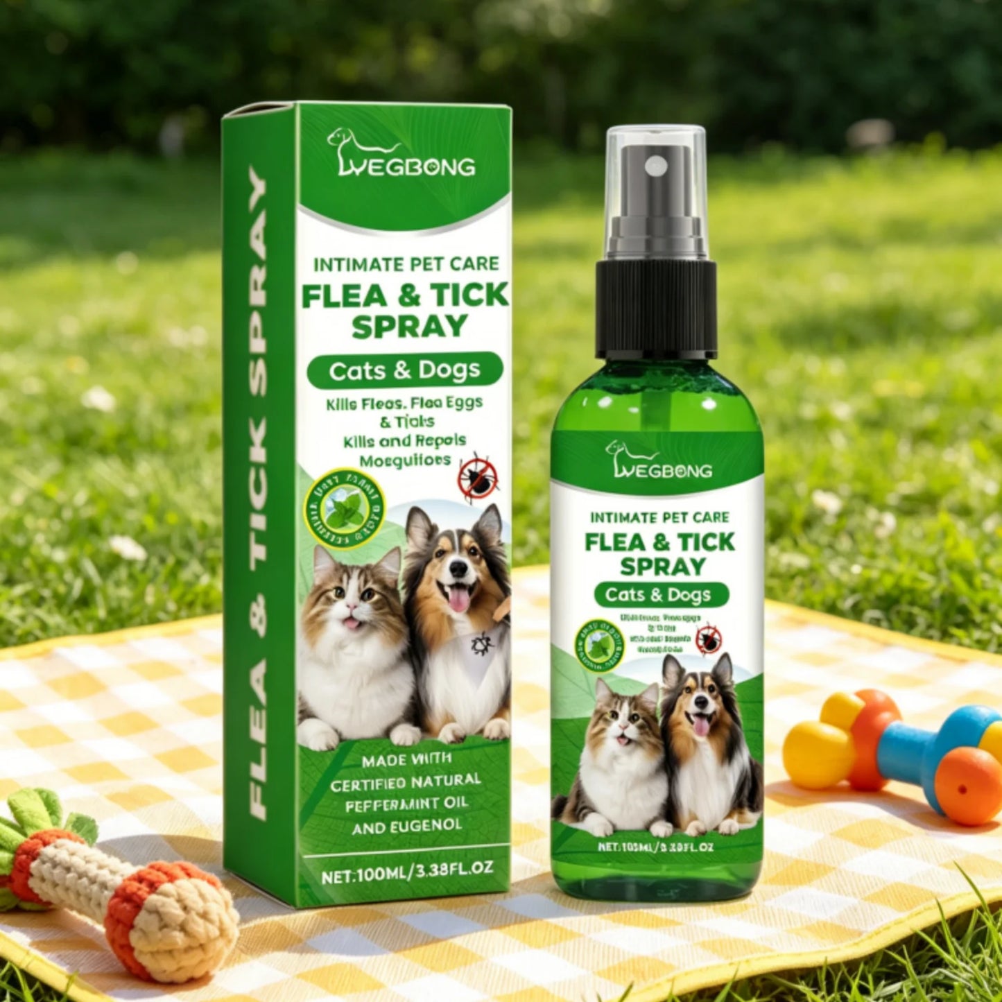 YEGBONG Flea Tick Spray Effective Insect Repellent Eliminate Odor Long Lasting Protection Gentle Ingredients Pet Flea Treatment