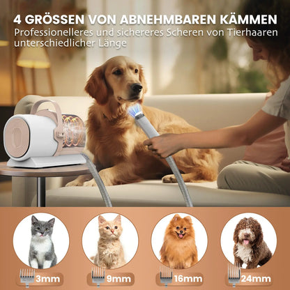 AIRROBO PG50 Dog Grooming Kit, 5 in 1 Dog Grooming Vacuum , 2.5L Dust, 11000Pa, Super Suction for Pet Hair, Low noise