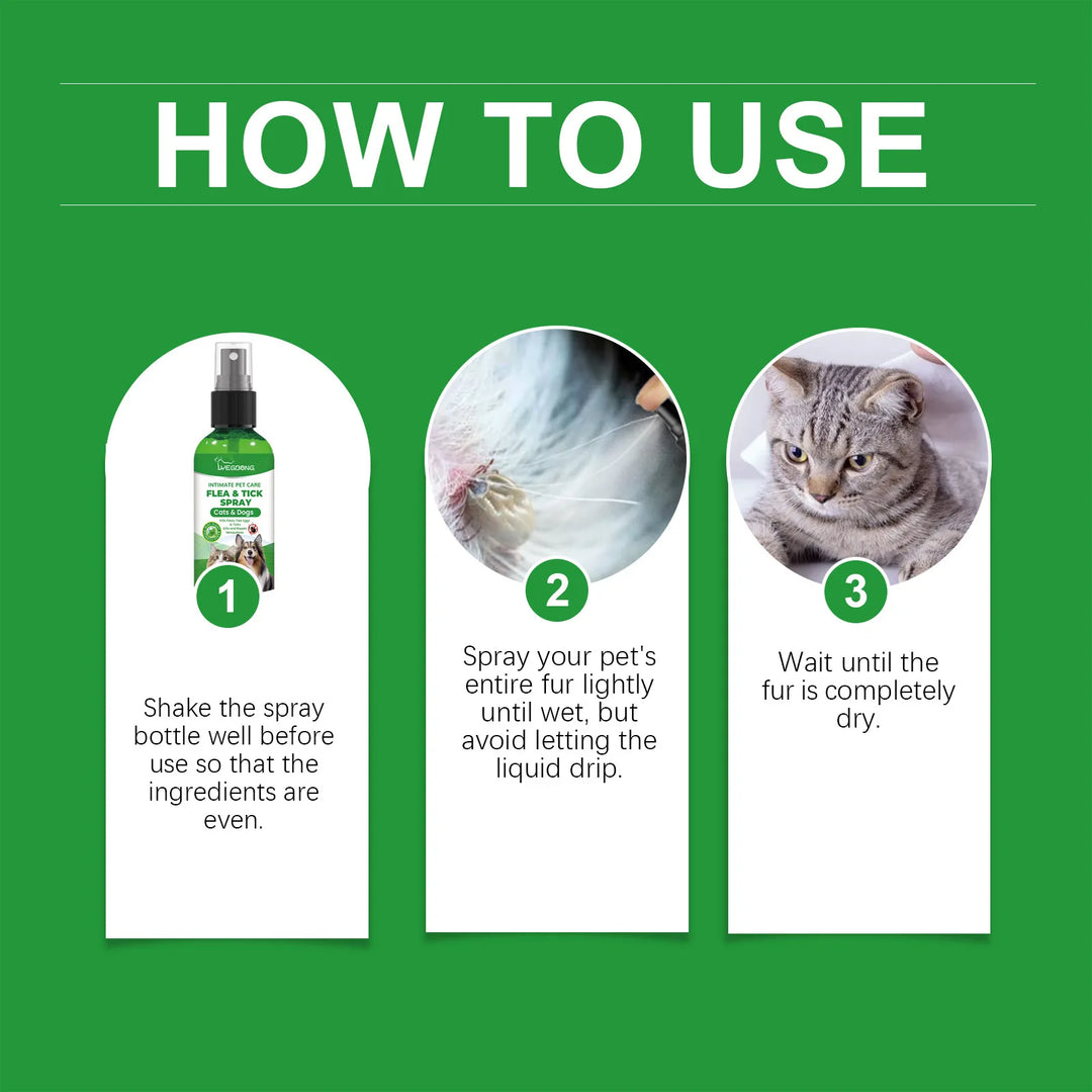 YEGBONG Flea Tick Spray Effective Insect Repellent Eliminate Odor Long Lasting Protection Gentle Ingredients Pet Flea Treatment