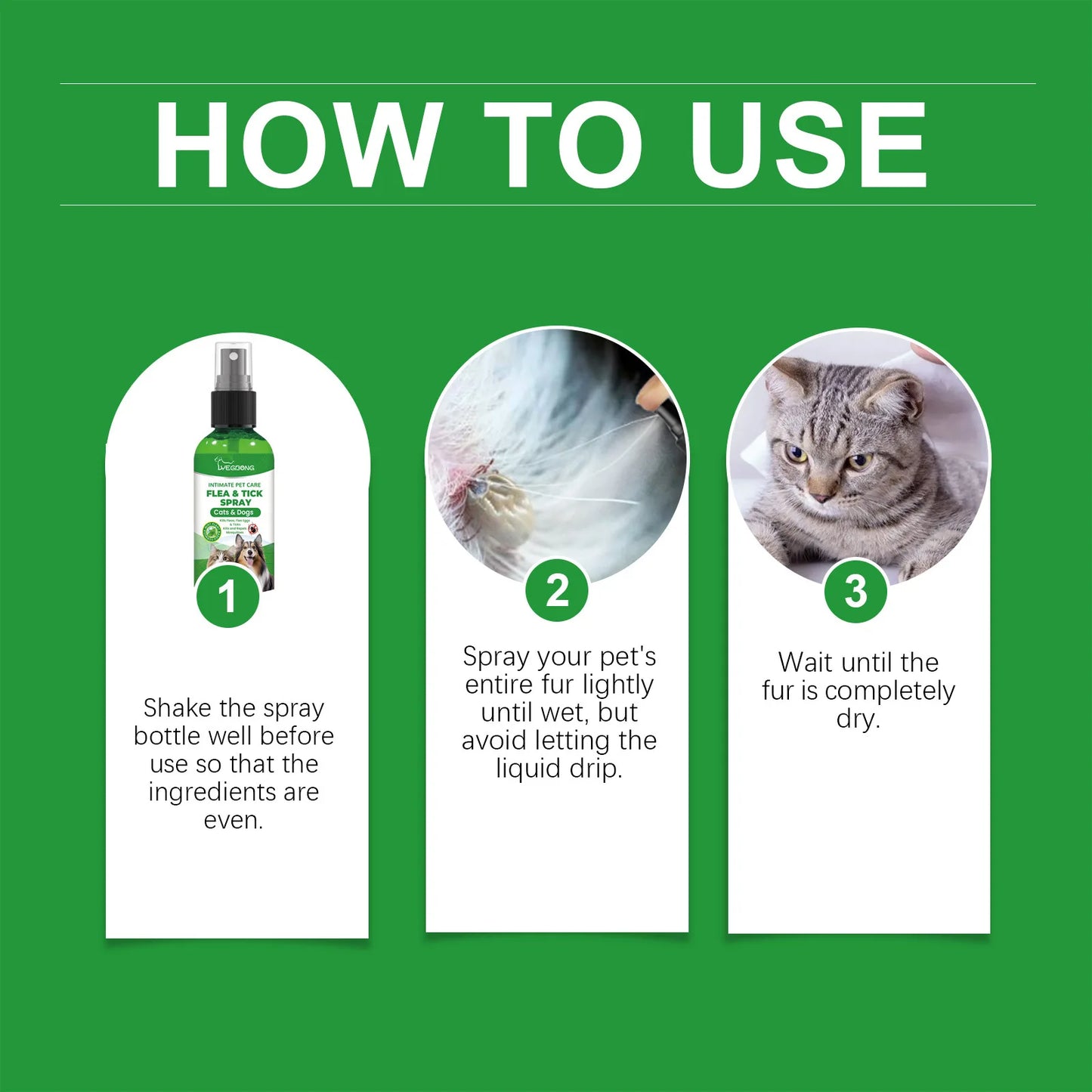 YEGBONG Flea Tick Spray Effective Insect Repellent Eliminate Odor Long Lasting Protection Gentle Ingredients Pet Flea Treatment