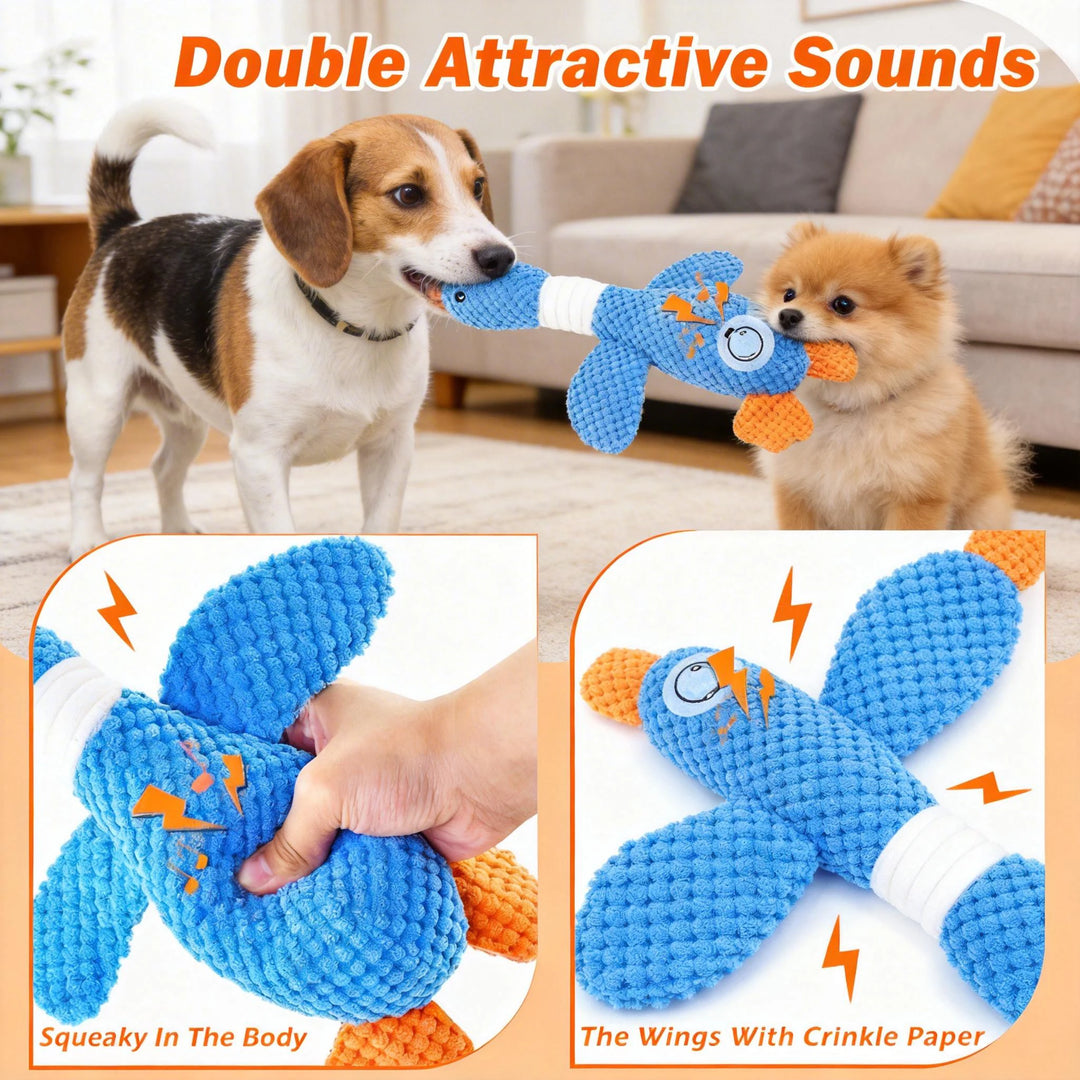 New Dog Toy Plush Blue Goose Pet Teddy Puppy Large Dogs Toys Duck Tough Bite Chew Plush Sound Toy Relieve Boredom Pet Supplies