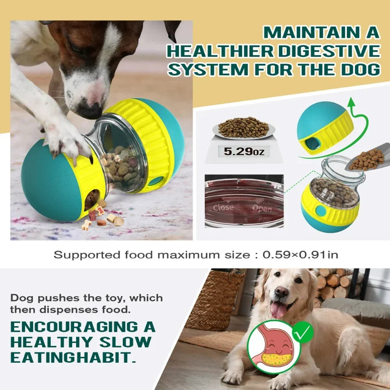 Dog Interactive Toys Adjustable Slow Feeder Food Treat Dispensing Toy for Dogs IQ Training Rolling Ball Puzzle Toy Pet Supplies