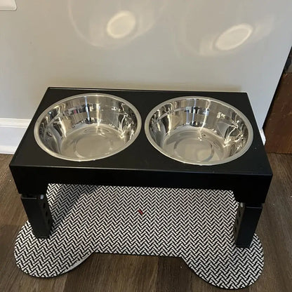 Elevated Dog Feeder Bowls Adjustable Raised Stand with Double Stainless Steel Food Water Bowls Small Medium Large Dogs