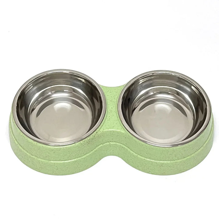 Pet Cat & Dog Dual Bowl - 2-in-1 Food & Water Bowl for Medium Cats, Puppies, Pet Feeding Supplies