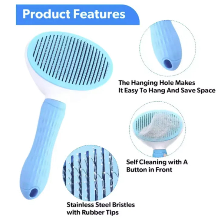 Pet Dog Brush Cat Comb Self Cleaning Pet Hair Remover Brush For Dogs Cats Grooming Tools Pets Dematting Comb Dogs Accessories