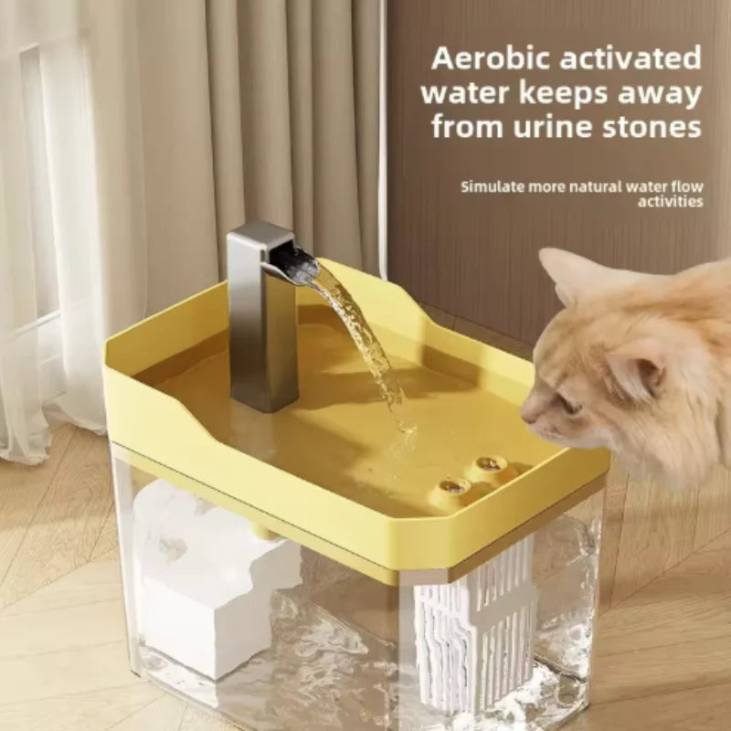 Cat Water Fountain: Automatic Pet Water Dispenser with Filters, Circulating and Flowing Water, Intelligent Design for Cats