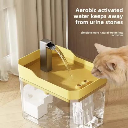 Cat Water Fountain: Automatic Pet Water Dispenser with Filters, Circulating and Flowing Water, Intelligent Design for Cats