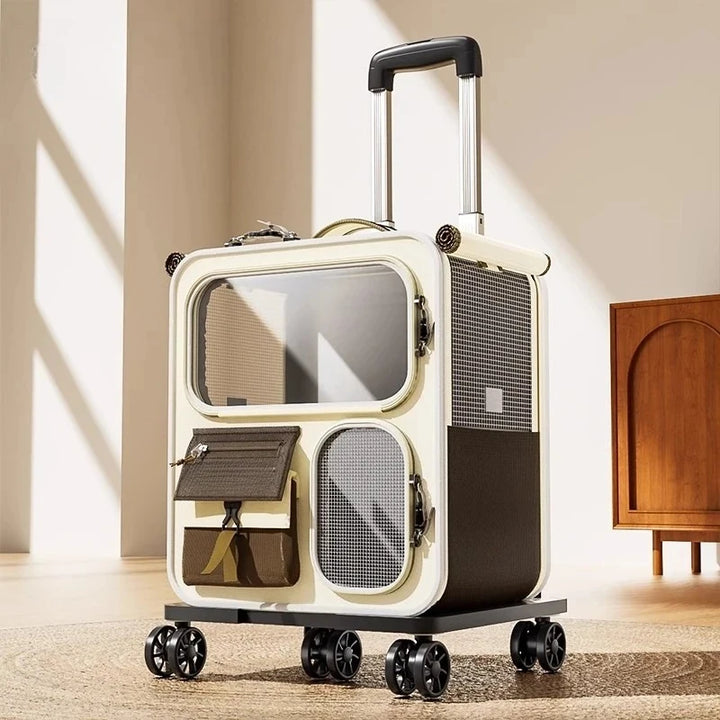 Rolling Cat Carrier with Wheels for Large Cats Small Dogs Up To 10kg  Ideal for Travel Walking and Camping Cat Handbag Dog Bag