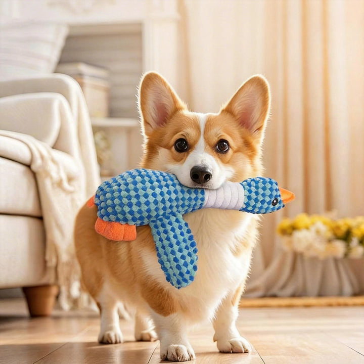 New Dog Toy Plush Blue Goose Pet Teddy Puppy Large Dogs Toys Duck Tough Bite Chew Plush Sound Toy Relieve Boredom Pet Supplies