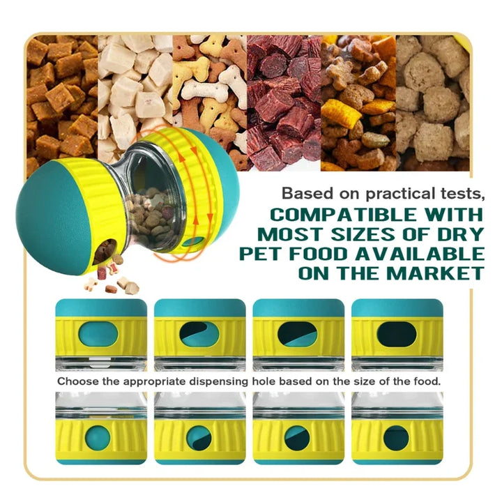 Dog Interactive Toys Adjustable Slow Feeder Food Treat Dispensing Toy for Dogs IQ Training Rolling Ball Puzzle Toy Pet Supplies
