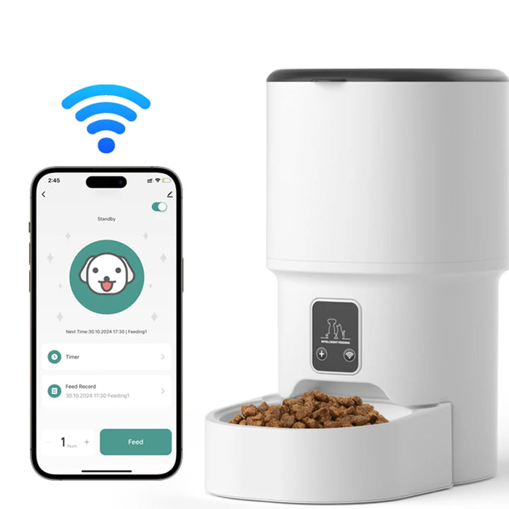 4L Pet Feeder Timing 5V USB Smart Automatic Dog Pet Feeder For Cats Dog Button WIFI APP Intelligent Dry Food Dispenser Dog Bowl