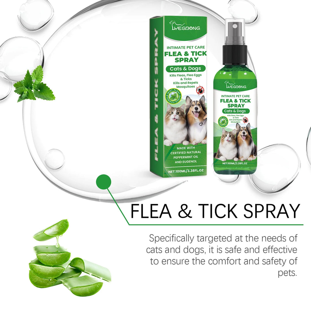 YEGBONG Flea Tick Spray Effective Insect Repellent Eliminate Odor Long Lasting Protection Gentle Ingredients Pet Flea Treatment