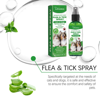 YEGBONG Flea Tick Spray Effective Insect Repellent Eliminate Odor Long Lasting Protection Gentle Ingredients Pet Flea Treatment