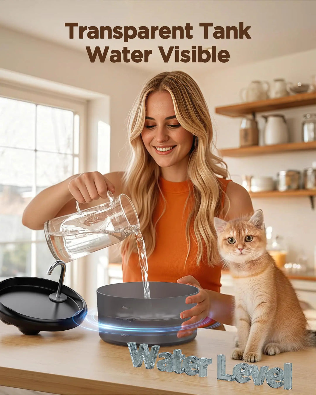 Automatic Water Fountain:Pet Water Fountain Pet Water Feeder Indoor Cat/Dog Drinking Bowl Water Dispenser Silent( No 5V 1A Plug)