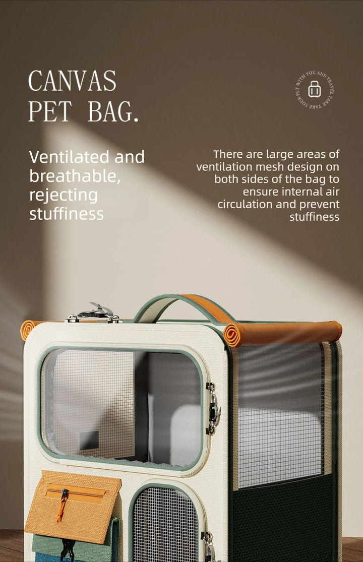 Rolling Cat Carrier with Wheels for Large Cats Small Dogs Up To 10kg  Ideal for Travel Walking and Camping Cat Handbag Dog Bag