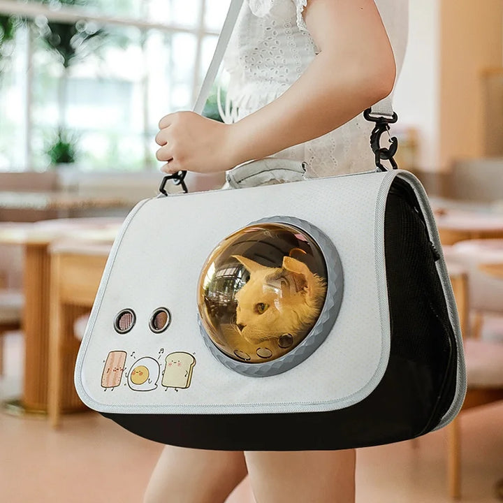 portable Cat Carrier Bag for Cats Pet Carriers Backpacks for Small Dogs Transparent Window Breathable Dog Cat Carrier for Travel