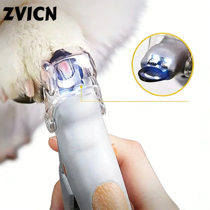 Professional pet nail clipper with LED light, dog and cat nail trimmer tool, toenail cutter, pet supplies.