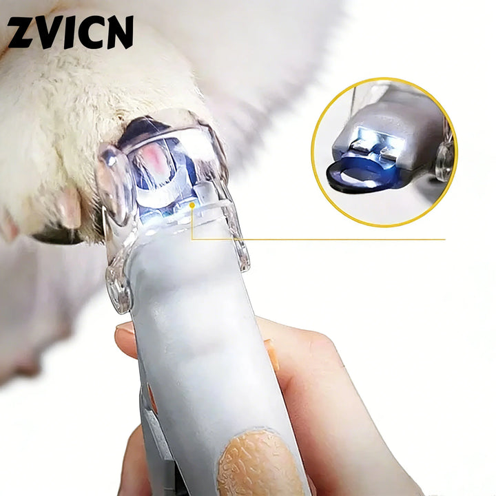 Professional pet nail clipper with LED light, dog and cat nail trimmer tool, toenail cutter, pet supplies.