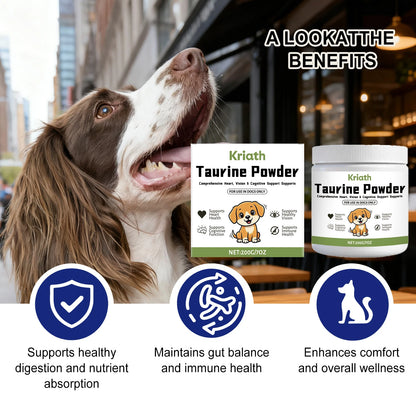 Pet Taurine Powder Support Heart Wellness Maintain Normal Vision Function Enhance Hair Radiance Dog Daily Nutrients Supplement