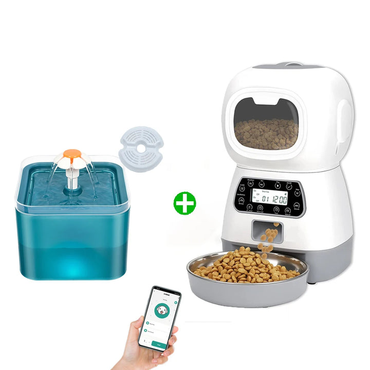 3.5L Automatic Pet Feeder Smart Food Dispenser for Cats Dogs Timer Stainless Steel Bowl Auto Cat Dogs WIFI Feeding Pet Supplies