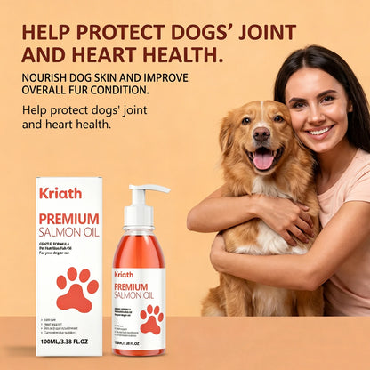 Premium Salmon Fish Oil For Pets Omega 3 Shiny Fur Immune Support Pets Coat Heart Health Dog Cat Heart Skin Nutrition Supplement