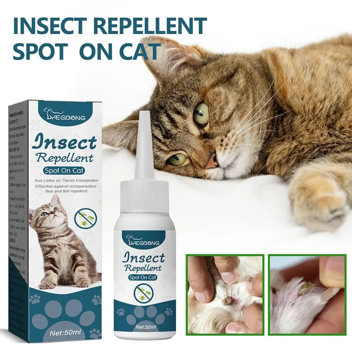 Pet Flea Killer Drop Anti-Fleas Ticks Lice Mite Removal Relieve Itching for Cats Dogs Ringworm Treatment Pet Insect Removal Drop