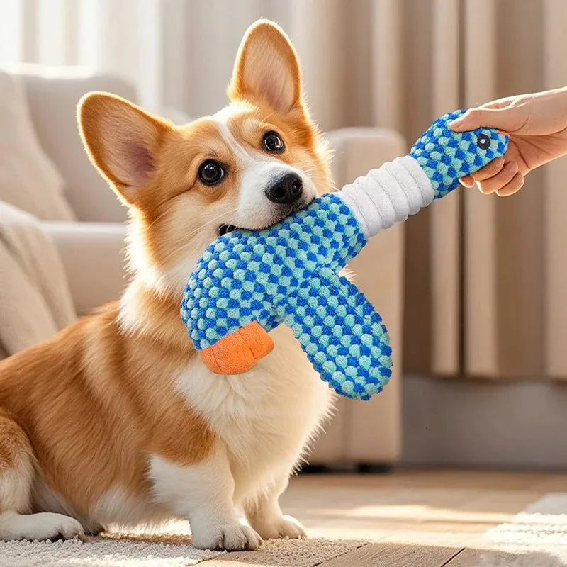 New Dog Toy Plush Blue Goose Pet Teddy Puppy Large Dogs Toys Duck Tough Bite Chew Plush Sound Toy Relieve Boredom Pet Supplies