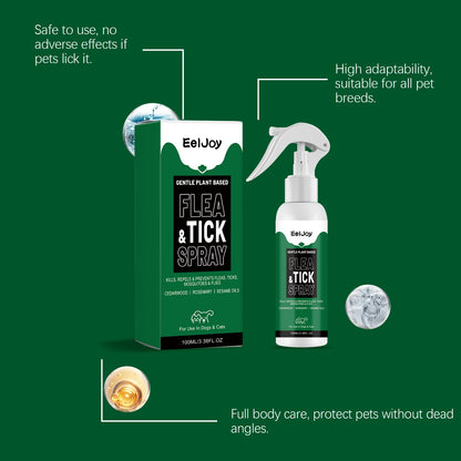 Dog Cat Flea Tick Repellent Spray Fur Protection Pet Parasite Control Solution Pets Soothing Care Natural Pets Insect Anti Spray
