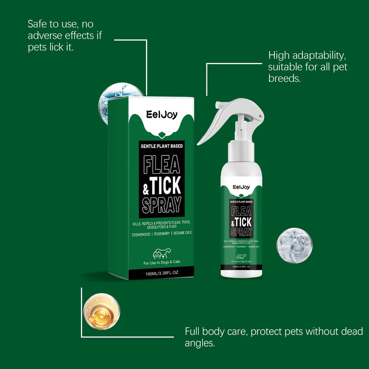 Dog Cat Flea Tick Repellent Spray Fur Protection Pet Parasite Control Solution Pets Soothing Care Natural Pets Insect Anti Spray