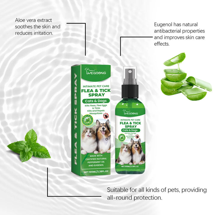 YEGBONG Flea Tick Spray Effective Insect Repellent Eliminate Odor Long Lasting Protection Gentle Ingredients Pet Flea Treatment