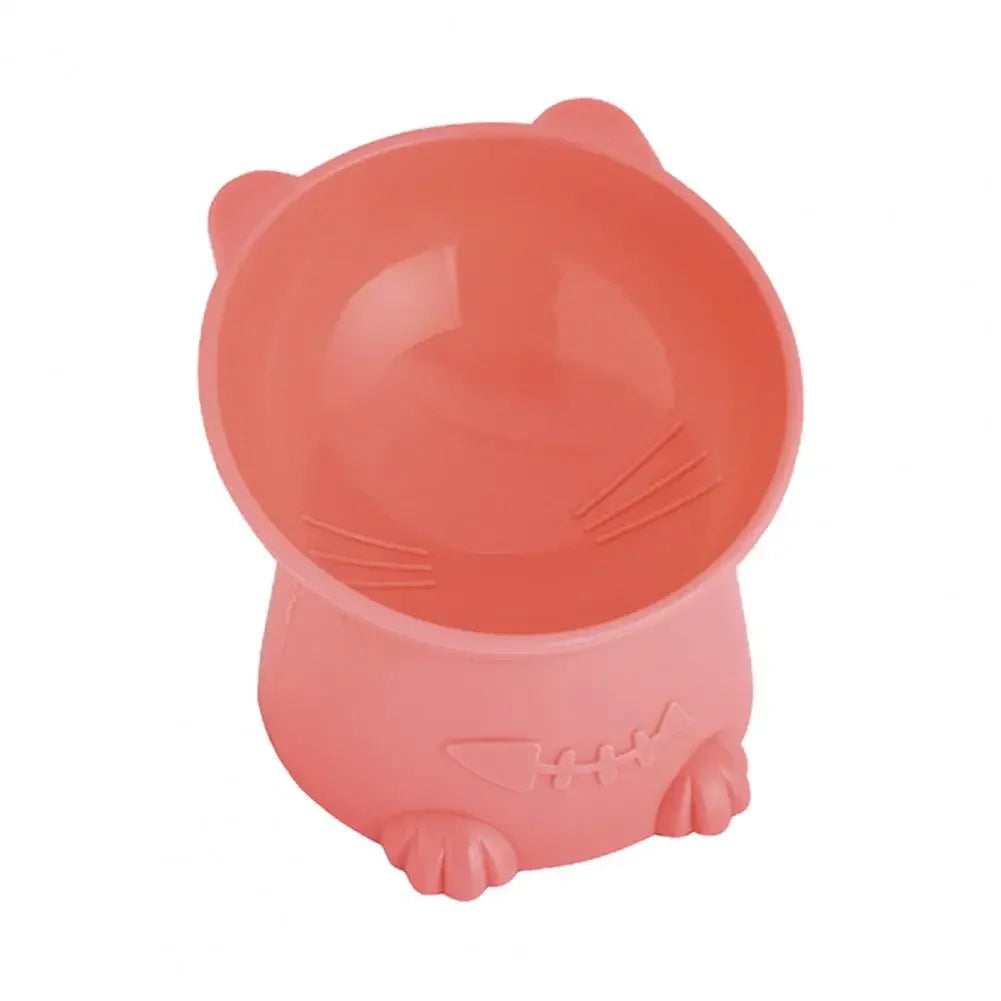 Pet Bowl Large Capacity Cats Bowls Oblique Mouth Cute Cartoon Cat Shape Cat Dog Food Dispenser Pet Feeder Pets Supplies