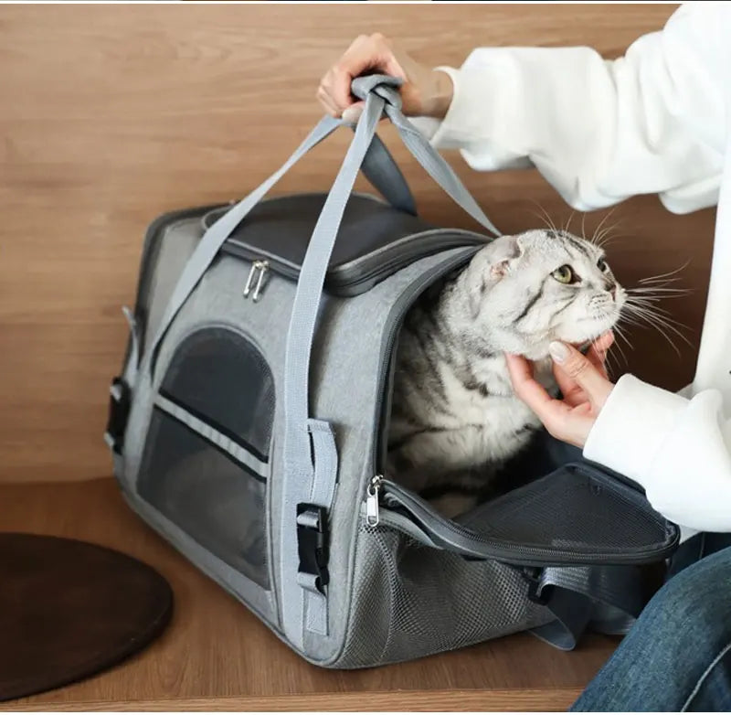 Cat Bags Portable Dog Carrier Bag Mesh Breathable Foldable Cats Carrier Bag Travel Breathable Transport Handbag Pet Travel Bags