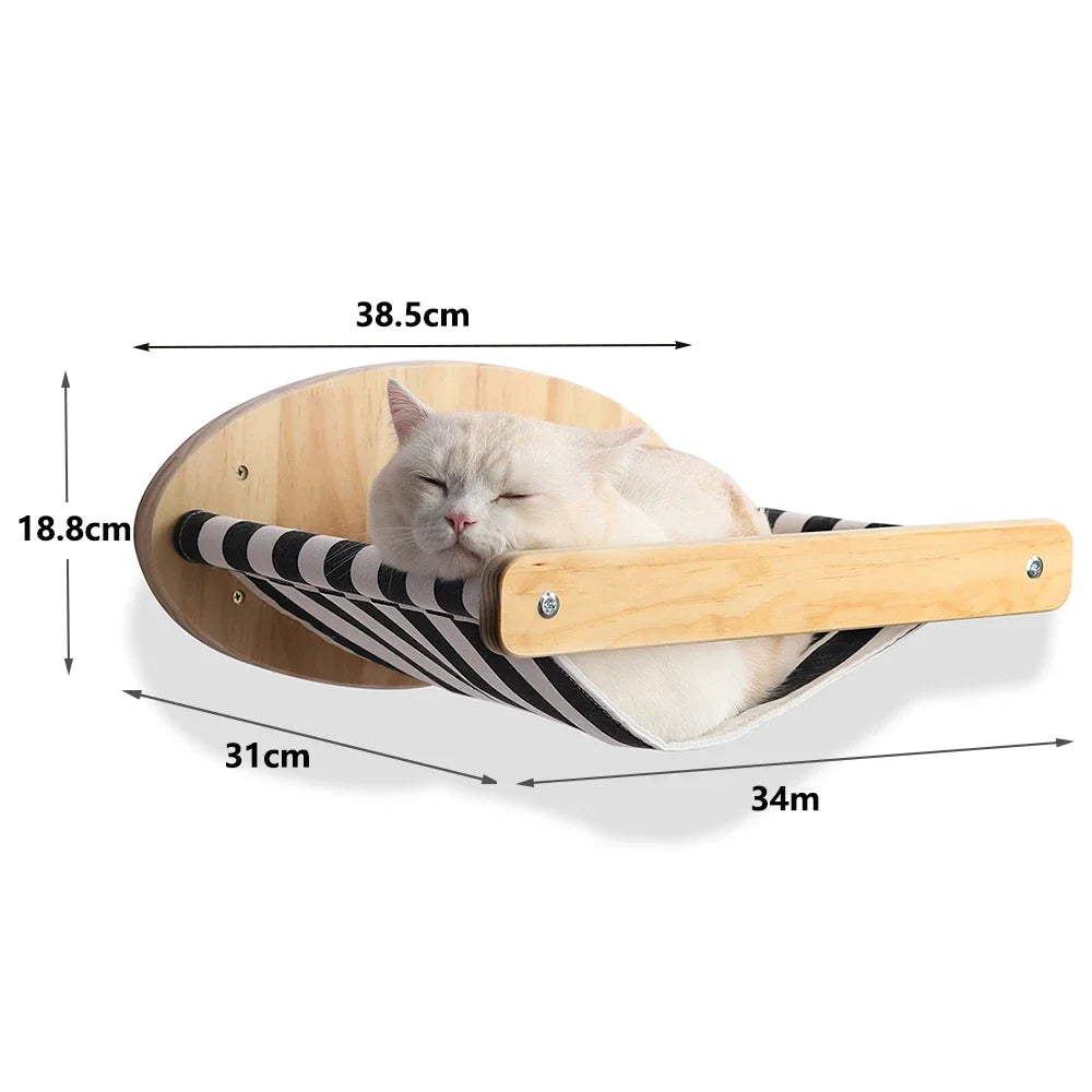 Cat Hammock Wall Mounted Foldable & Stable Cat Beds Breathable Cat Wall Shelves for Sleeping Playing Climbing and Lounging