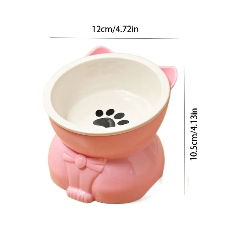 Pet Supplies Ceramic Cat Bowl Creative Slanted Mouth Dog Food Feeding Basin Non-slip Cute Pet Drinking Feeder Water Container