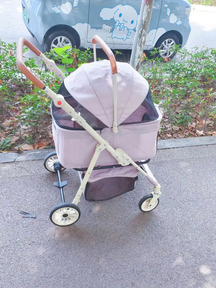 3-in-1 Pet Stroller for Cats & Dogs Detachable Carrier  Storage Basket One-Hand Fold & 4-Wheel Brakes  cat carrier dog carrier