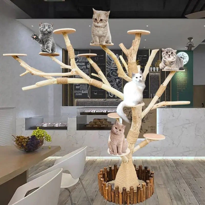 Nature Tree Cat Climbing Small Family Large Tree Cat Climbing Pet Tree House Indoor Habitat Pet Training Supplies Best GIft