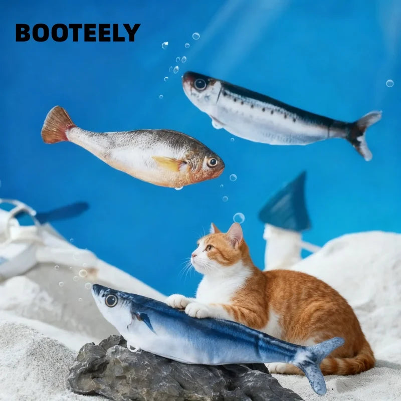 Electric Cat Toy Fish Pet Cat Toys Catnip Simulation Fish Swing Kitten Dance Fish Toy Funny Cats Playing Supplies USB Charging