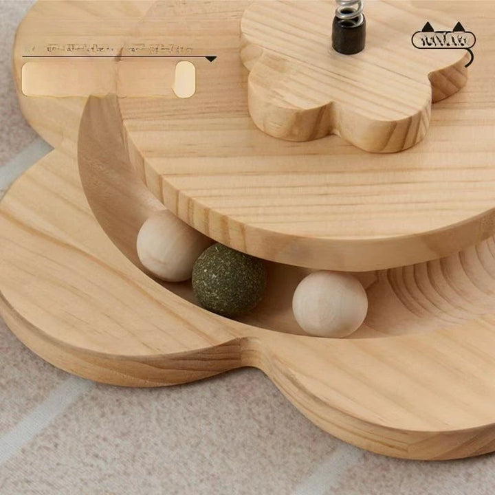 Wooden Cat Tree with Sisal Scratcher Board Vertical Scratching Post All-in-One Durable & Litter-Free Cat Toy Pet Supplies