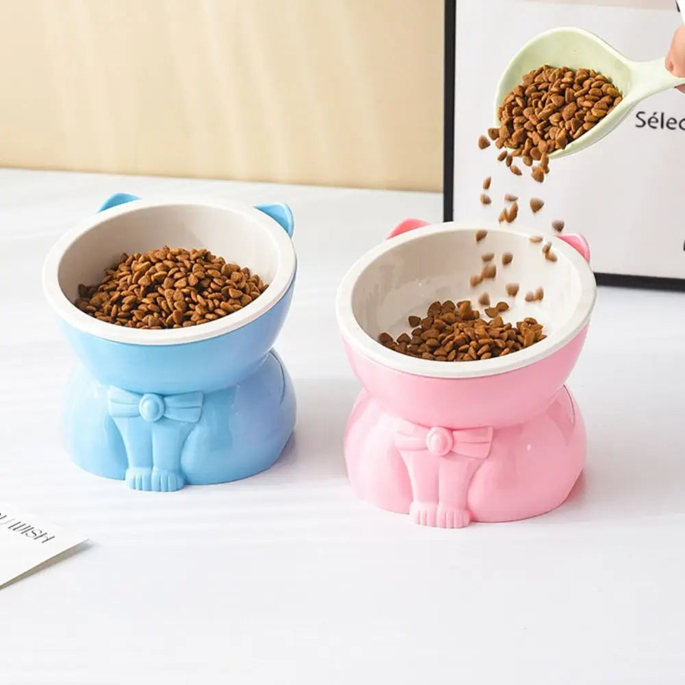 Pet Supplies Ceramic Cat Bowl Creative Slanted Mouth Dog Food Feeding Basin Non-slip Cute Pet Drinking Feeder Water Container