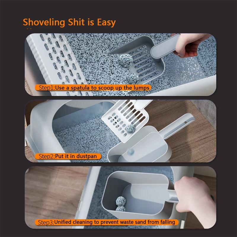 KEMORELA Cat Litter Scoop Self-Cleaning Cat Litter Box Shovel Kitty Toilet Clean Tool for Litter Tray Shovel Cat Supplies