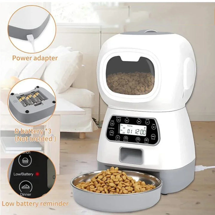 3.5L Automatic Pet Feeder Smart Food Dispenser for Cats Dogs Timer Stainless Steel Bowl Auto Cat Dogs WIFI Feeding Pet Supplies