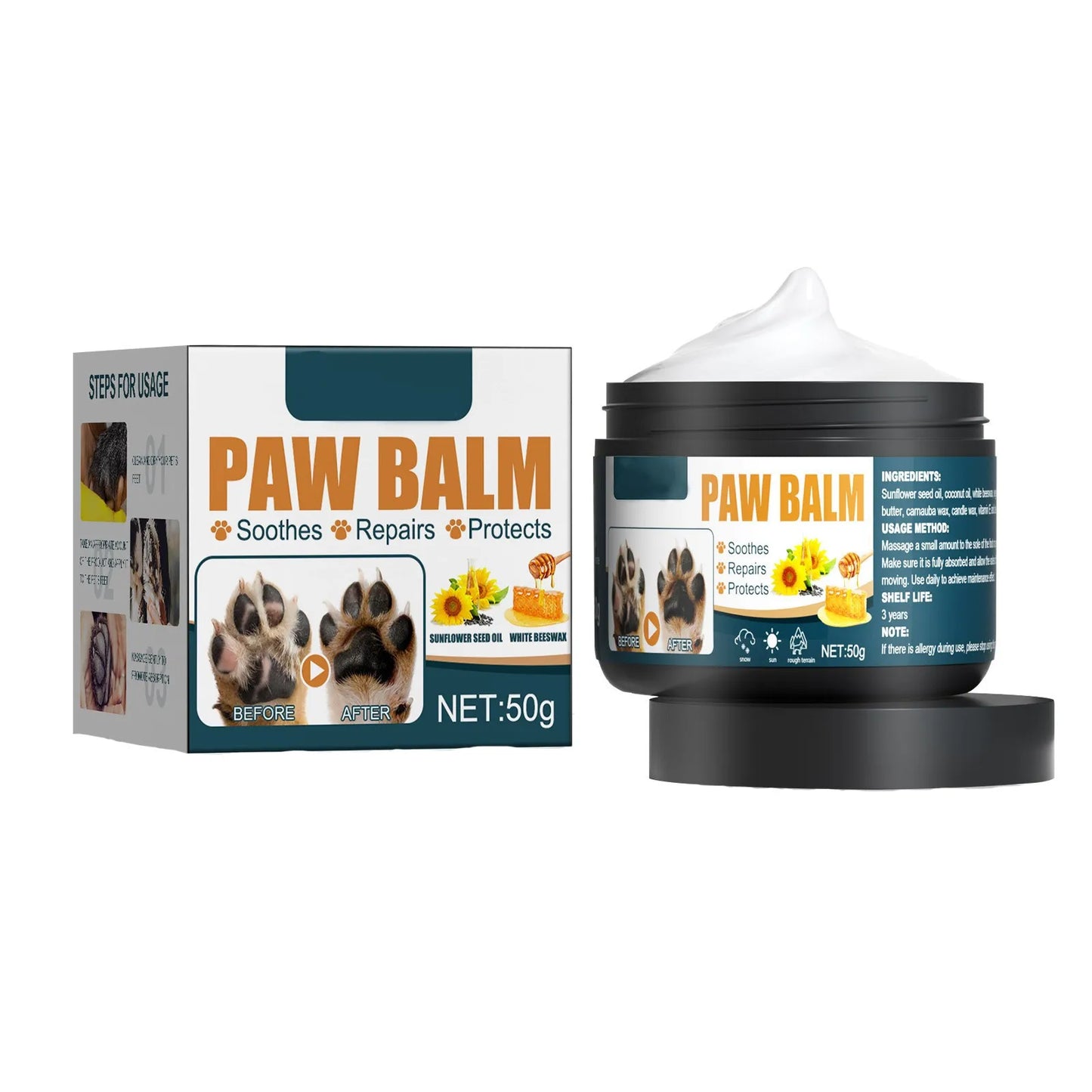 Pet Paw Balm Natural Pet Care Soother Cream Cat Dog Foot Moisturizer Repair Dry Cracking Skin Household Winter Paw Pad Care Balm