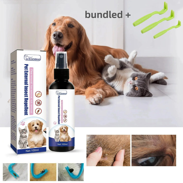 Pet Flea And Tick Repellent Spray Insect Killer Anti Itch Relief Mild Safe Insect Repellent Spray For Dog Cat Pet Care Supplies