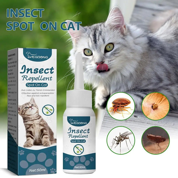 Pet Flea Killer Drop Anti-Fleas Ticks Lice Mite Removal Relieve Itching for Cats Dogs Ringworm Treatment Pet Insect Removal Drop