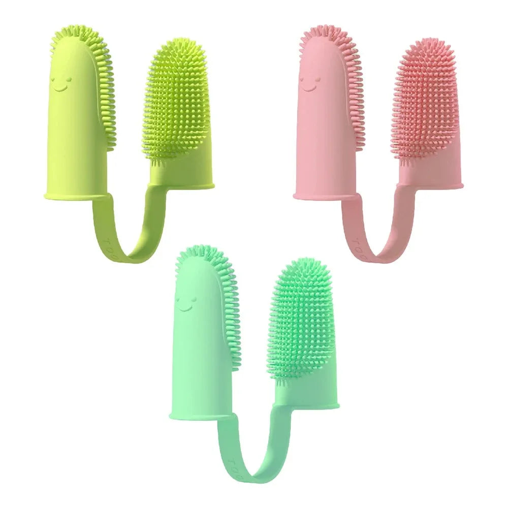 Dog Soft Double Finger Toothbrush Pet Teeth Clean Bad Breath Care TPR Tooth Brush Clean Tool Cats Toothbrush Accessories perros