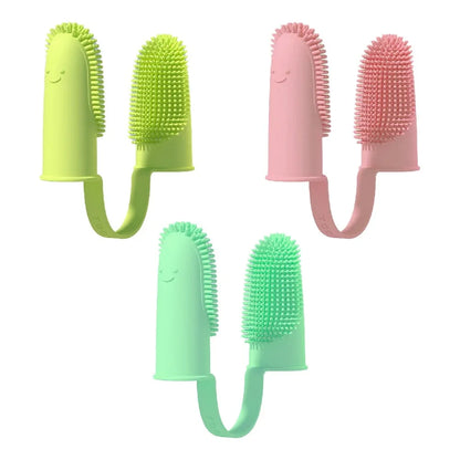 Dog Soft Double Finger Toothbrush Pet Teeth Clean Bad Breath Care TPR Tooth Brush Clean Tool Cats Toothbrush Accessories perros